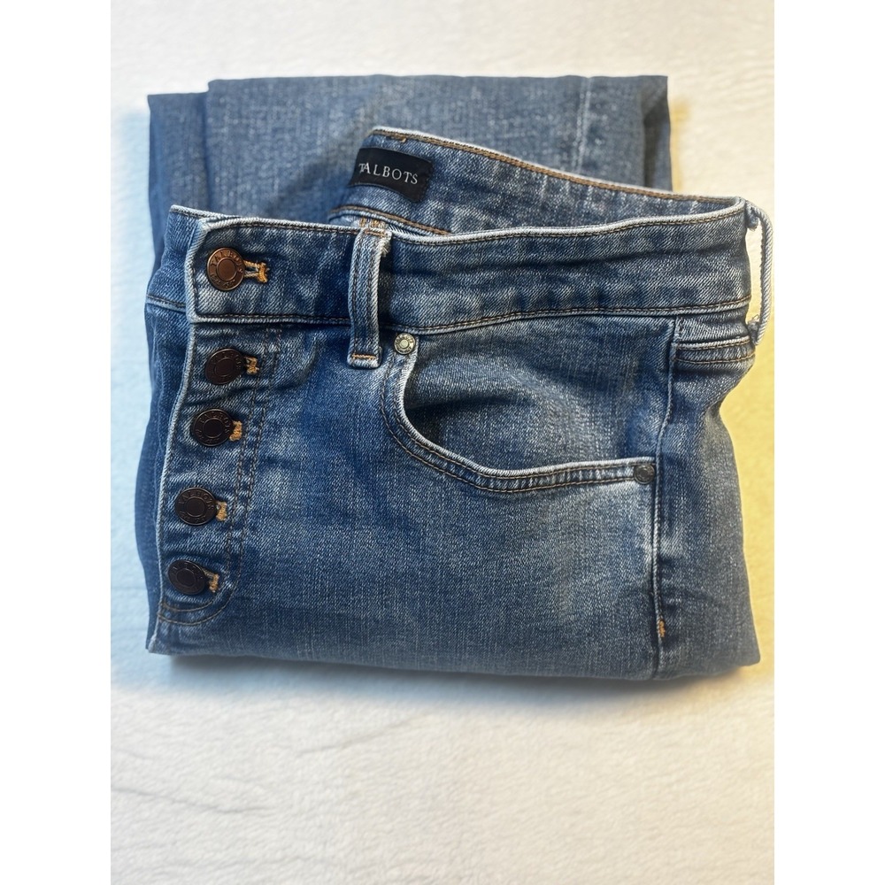 Talbots Women's 31x27 Everyday Relaxed Button Fly Straight‎ Stretch Jeans